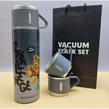 Набор Термосов Мишка с 3 кружками Vacuum Flask Set  оптом-2