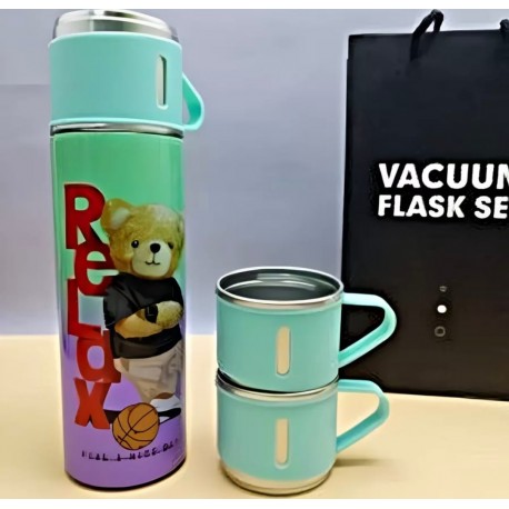 Набор Термосов Мишка с 3 кружками Vacuum Flask Set  оптом-4