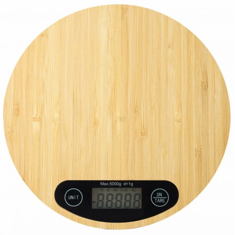 Кухонные электронные весы круглые дерево  оптом-1