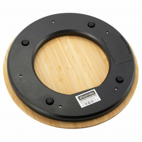 Кухонные электронные весы круглые дерево  оптом-4