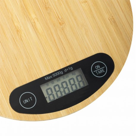 Кухонные электронные весы круглые дерево  оптом-5