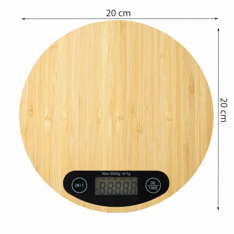 Кухонные электронные весы круглые дерево  оптом-7