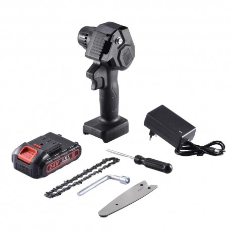 Портативная мини-цепная пила на аккумуляторе 24В для сада  оптом-9