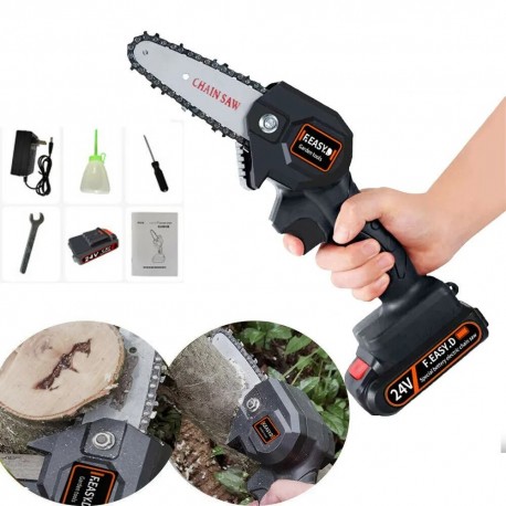Портативная мини-цепная пила на аккумуляторе 24В для сада  оптом-2