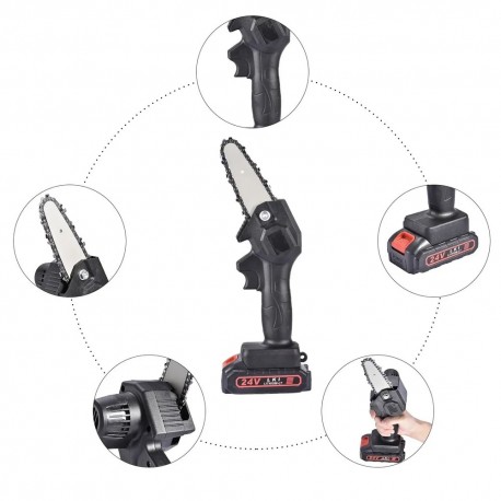 Портативная мини-цепная пила на аккумуляторе 24В для сада  оптом-3