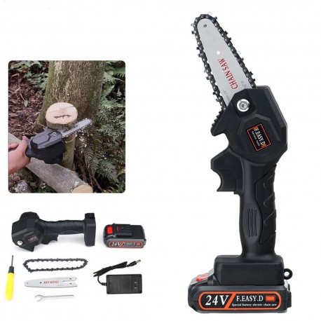Портативная мини-цепная пила на аккумуляторе 24В для сада  оптом-1