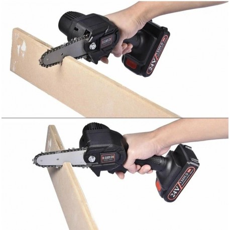 Портативная мини-цепная пила на аккумуляторе 24В для сада  оптом-6