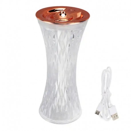 Мини-увлажнитель воздуха ХРУСТАЛЬНАЯ ВАЗА для бара с распылителем эфирного масла USB-зарядка 270 мл  оптом-1