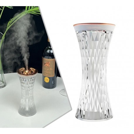 Мини-увлажнитель воздуха ХРУСТАЛЬНАЯ ВАЗА для бара с распылителем эфирного масла USB-зарядка 270 мл  оптом-9