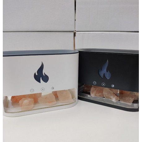 Увлажнитель воздуха аромадиффузор AROMA DIFFUSER с подсветкой, солью и эффектом пламени 13 х 19 см  оптом-4