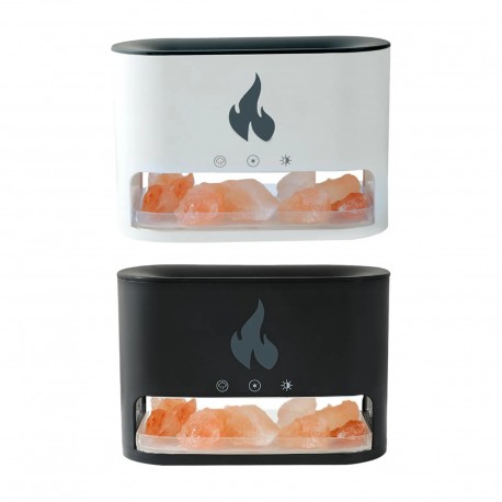 Увлажнитель воздуха аромадиффузор AROMA DIFFUSER с подсветкой, солью и эффектом пламени 13 х 19 см  оптом-1