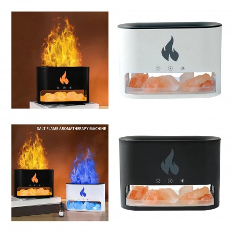 Увлажнитель воздуха аромадиффузор AROMA DIFFUSER с подсветкой, солью и эффектом пламени 13 х 19 см  оптом-3