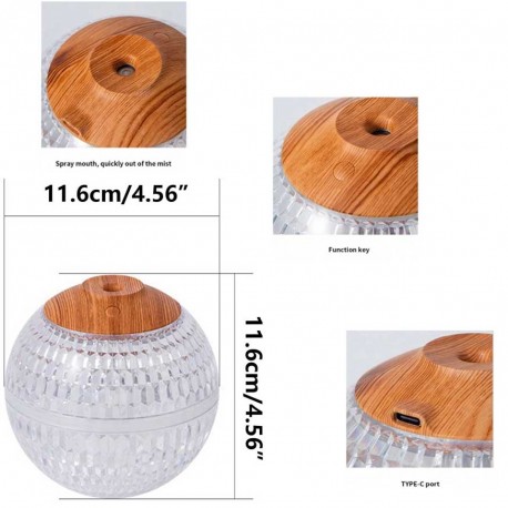 Увлажнитель воздуха Хрустальный Шар на деревянной подставке 350 мл  оптом-2