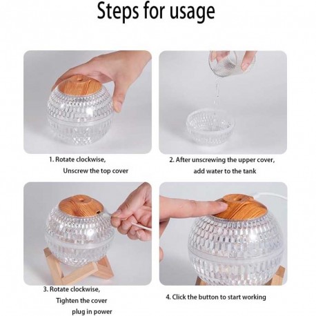 Увлажнитель воздуха Хрустальный Шар на деревянной подставке 350 мл  оптом-3