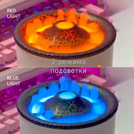 Увлажнитель воздуха с эффектом имитации пламени и вулкана, LED подсветка 350 мл  оптом-4