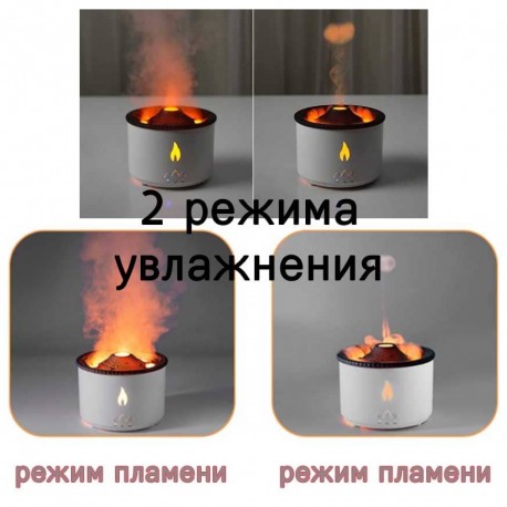 Увлажнитель воздуха с эффектом имитации пламени и вулкана, LED подсветка 350 мл  оптом-5