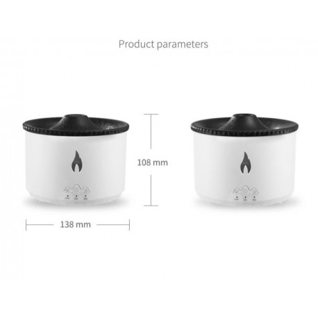 Увлажнитель воздуха с эффектом имитации пламени и вулкана, LED подсветка 350 мл  оптом-7