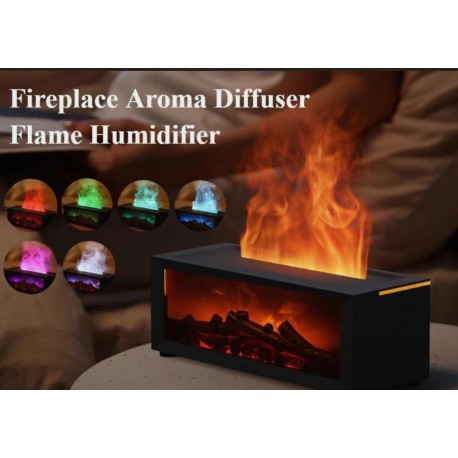 Увлажнитель воздуха 3D аромадиффузор с эффектом пламени камина, с пультом ДУ-3