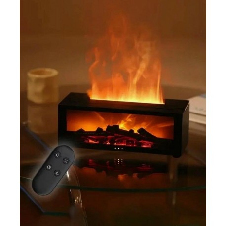 Увлажнитель воздуха 3D аромадиффузор с эффектом пламени камина, с пультом ДУ-2