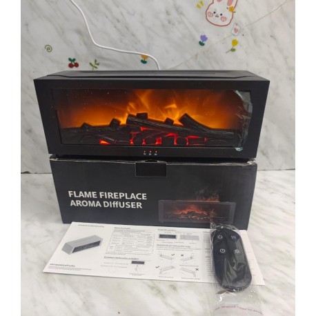 Увлажнитель воздуха 3D аромадиффузор с эффектом пламени камина, с пультом ДУ-10