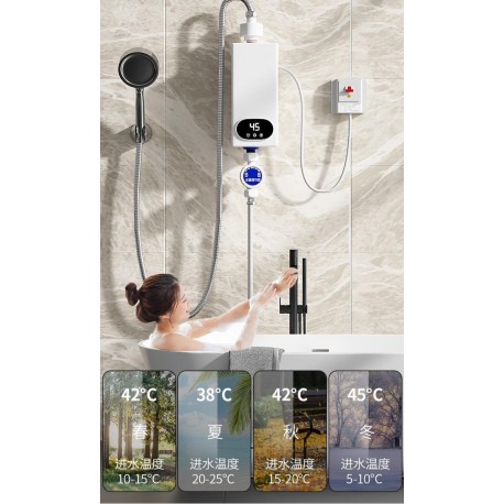 Мгновенный водонагреватель RYK-008 5500Вт/220В для душа и ванной комнаты-3