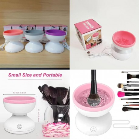 Портативная USB-машинка для очистки кистей для макияжа, электрическая  оптом-3