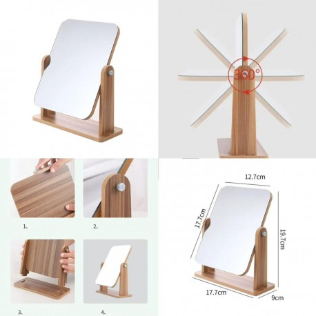 Косметическое настольное зеркало вращающееся на 360 градусов 17 х 22 см  оптом-9