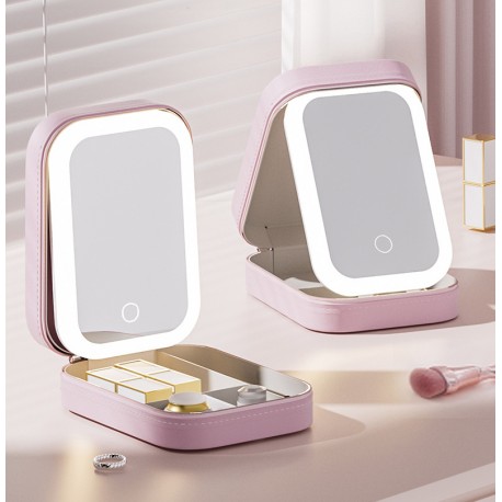 Органайзер для декоративной косметики с LED зеркалом  оптом-16