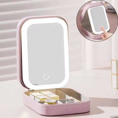 Органайзер для декоративной косметики с LED зеркалом  оптом-9