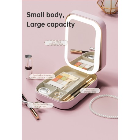 Органайзер для декоративной косметики с LED зеркалом  оптом-12