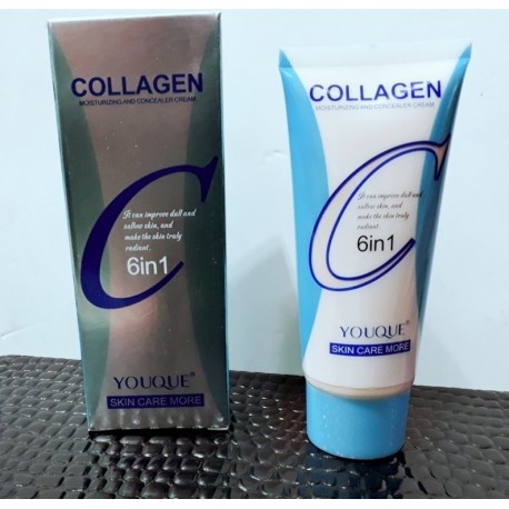 Тональный крем Youque Collagen Moisturizing and Сoncealer Crem 6 в 1 (тон 01) 60 мл  оптом-3