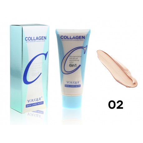 Увлажняющая тональная основа Collagen Moisturizing and Concealer Cream  тон 02 60 мл  оптом