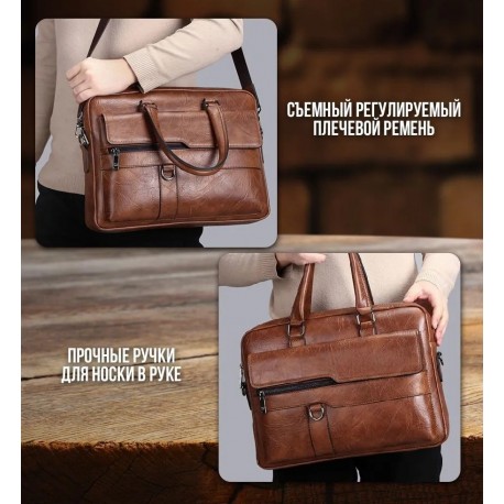 Портфель-сумка экокожа для документов, ноутбука-3