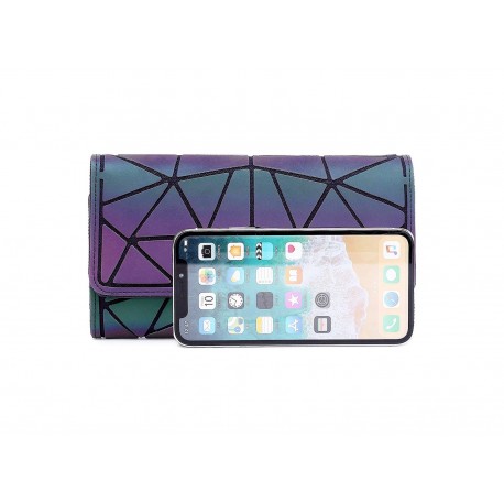 Женский кошелек клатч Хамелеон, голографический светоотражающий  оптом-3