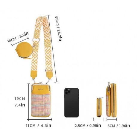 Сумка женская на плечо кросс-боди 11 х 19 см с широким ремешком оптом-7