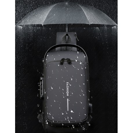 Многофункциональная мужская сумка с защитой от кражи и USB кодовый замок  оптом-12