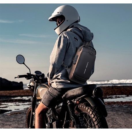 Многофункциональная мужская сумка с защитой от кражи и USB кодовый замок  оптом-14