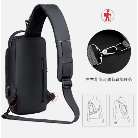 Многофункциональная мужская сумка с защитой от кражи и USB кодовый замок  оптом-7