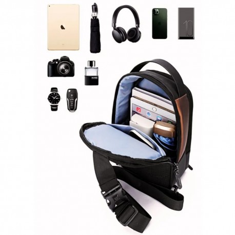 Сумка-слинг мужская на плечо Shengtubolo USB-порт кодовый замок  оптом-3