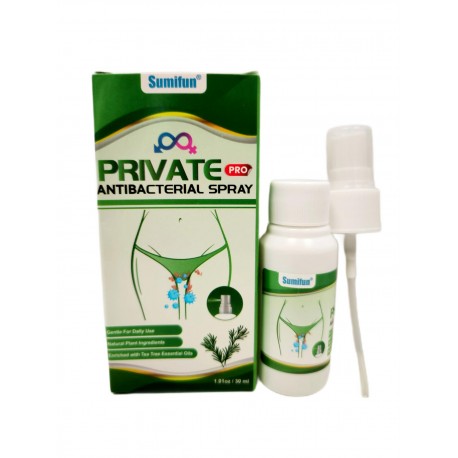 Антибактериальный спрей для интимной гигиены Sumifun Private Pro Antibacterial Spray Зеленый чай 30 мл оптом-1
