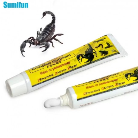 Мазь ПЯТЬ ЯДОВ Sumifun Analgesic Ointment с ядом скорпиона от боли в суставах и мышцах 20 г  оптом-4