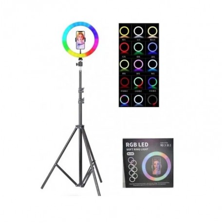 Кольцевая светодиодная лампа RGB LED MJ26 с регулируемым штативом 210 см  оптом-5