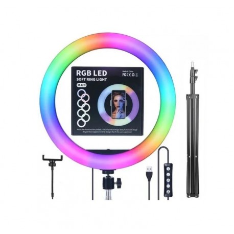 Кольцевая светодиодная лампа RGB LED MJ26 с регулируемым штативом 210 см  оптом-1