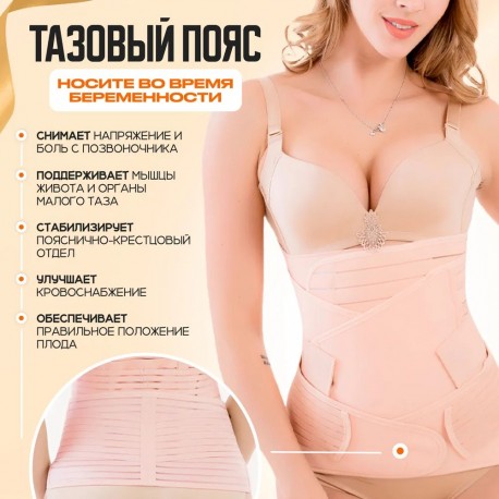 Утягивающий послеродовой пояс Postpartum Belt 3 в 1  оптом-4