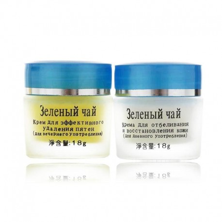 Набор кремов от пигментных пятен Yinni Зеленый чай, 2 шт х 18 гр  оптом-2