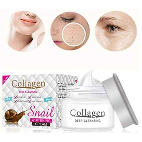 Отбеливающий крем Collagen DEEP CLEANSING Snail WHITENING CREAM 80 мл  оптом-5