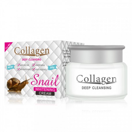 Отбеливающий крем Collagen DEEP CLEANSING Snail WHITENING CREAM 80 мл  оптом