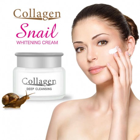 Отбеливающий крем Collagen DEEP CLEANSING Snail WHITENING CREAM 80 мл  оптом-2
