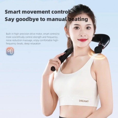 Массажер-пистолет для фасций, многофункциональный с изогнутым крючком, 4 массажные головки  оптом-4