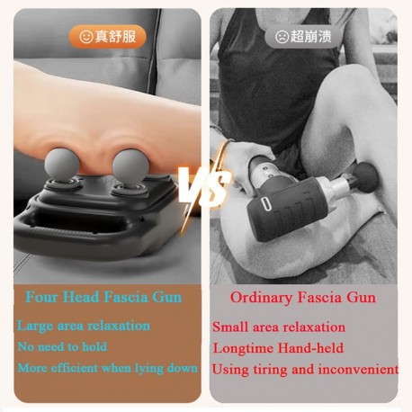 Ручной массажный пистолет для массажа тела и спины с 4 головками  оптом-8